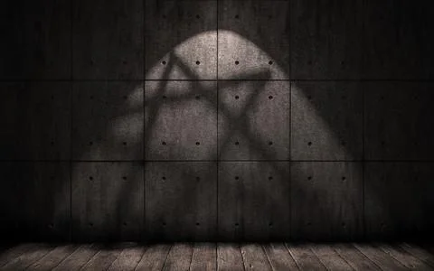 Grunge background with shadow in the shape of a pentagram, star Stock Illustration