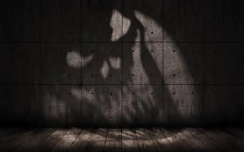Grunge background with shadow in the shape of a skull Stock Illustration