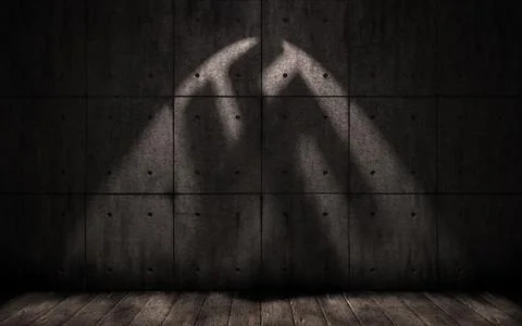 Grunge background with shadow in the shape of a swastika Stock Illustration