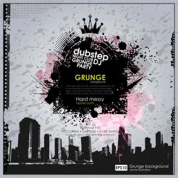 Grunge background. Vector illustration. Grunge banner with an inky dribble strip Stock Illustration