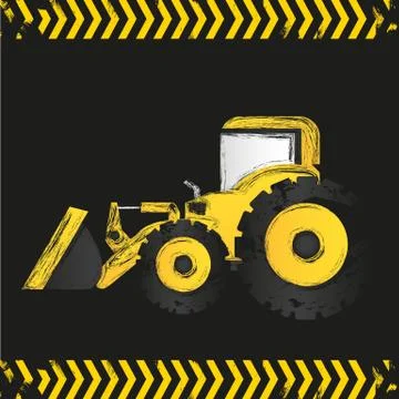 Grunge backhoe black background, vector illustration 스톡 일러스트