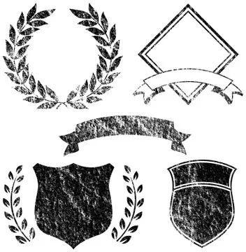 Grunge banner and logo elements Illustrazione stock