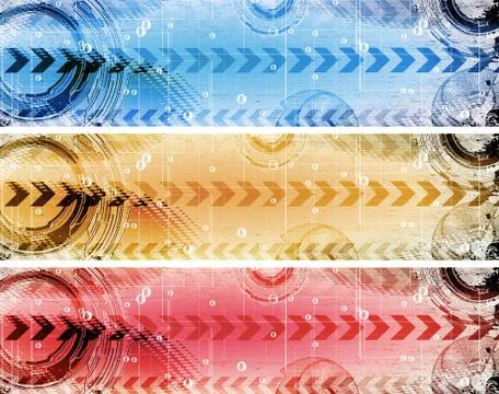 Grunge Banner Set Stock Illustration