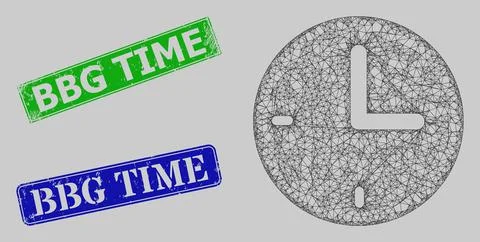 Grunge Bbg Time Stamp Imitations and Net Time Web Mesh イラスト素材