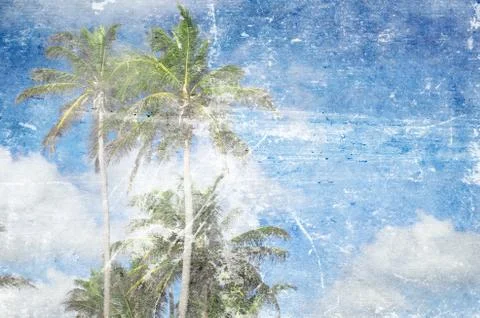 Grunge beach Stock Illustration