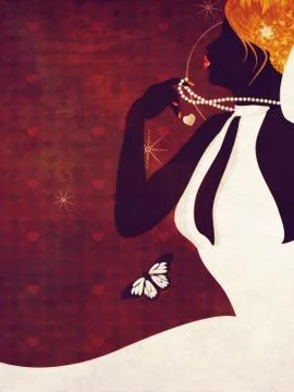 Grunge beautiful bride Stock Illustration