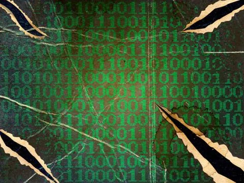 Grunge Binary Computer Code Stock Illustration