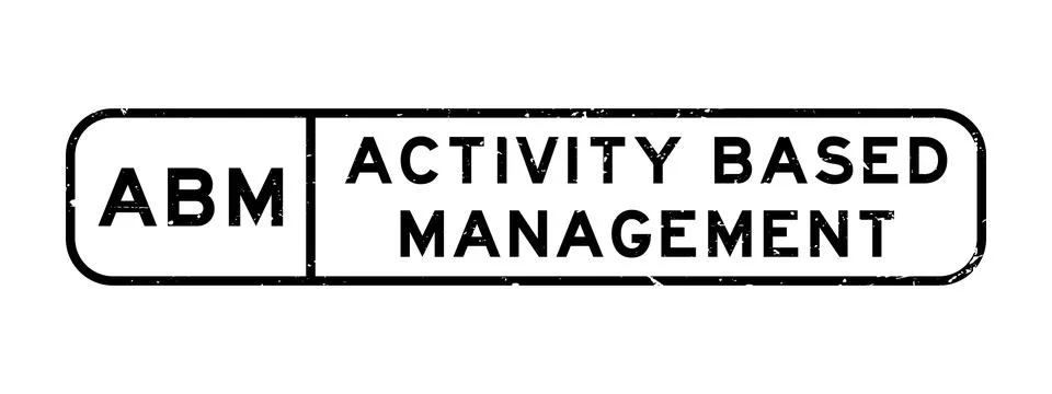 Grunge black ABM Activity Based Management word square rubber seal stamp on w Stock Illustration