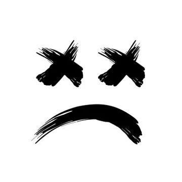 Grunge black abstract textured vector smile. Vector design grunge element Stock Illustration