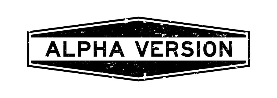 Grunge black alpha version word hexagon rubber seal stamp on white background 库存插图
