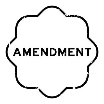 Grunge black amendment word square rubber seal stamp on white background Illustrazione stock