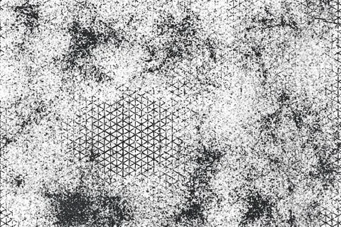 Grunge black and white pattern. Monochrome particles abstract texture. Stock Illustration