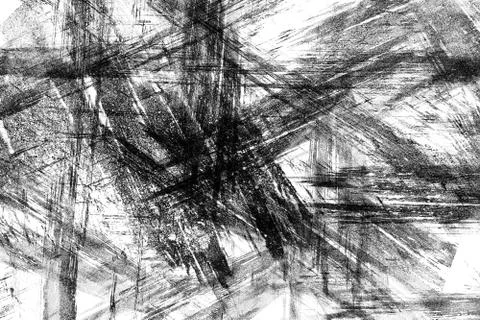 Grunge Black and White Texture. Abstract monochrome background. Stock Illustration
