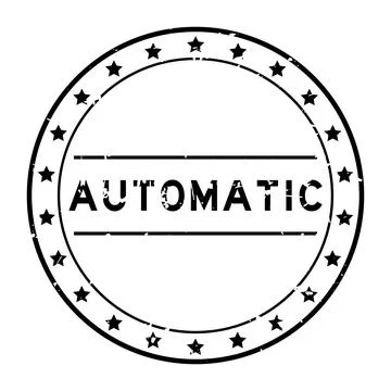 Grunge black automatic word round rubber seal stamp on white background Stock Illustration