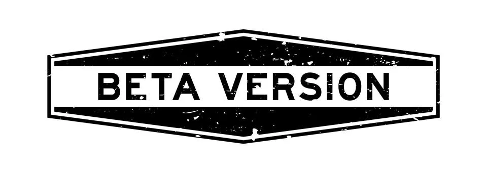 Grunge black beta version word hexagon rubber seal stamp on white background 库存插图