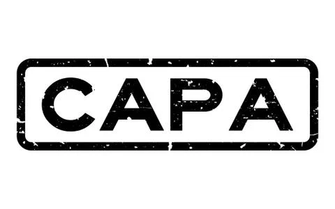 Grunge black CAPA (abbreviation of corrective action and preventive action) w Stock Illustration