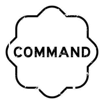 Grunge black command word square rubber seal stamp on white background Stock Illustration