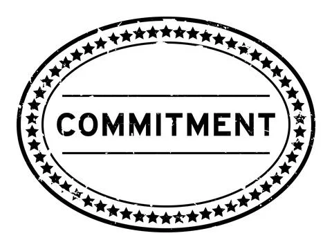 Grunge black commitment word oval rubber seal stamp on white background Stock Illustration