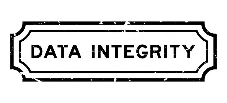 Grunge black data intergrity word rubber seal stamp on white background イラスト素材