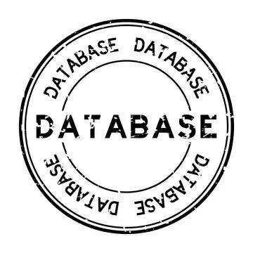 Grunge black database word round rubber seal stamp on white background Stock Illustration