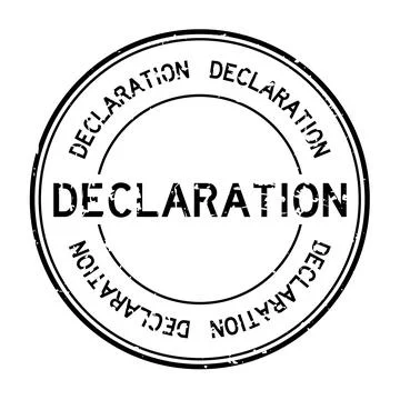 Grunge black declaration word round rubber seal stamp on white background Stock Illustration