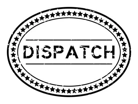 Grunge black dispatch word oval rubber seal stamp on white background 스톡 일러스트
