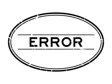 Grunge black error word oval rubber seal stamp on white background 스톡 일러스트
