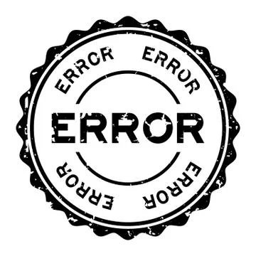 Grunge black error word round rubber seal stamp on white background Stockillustratie