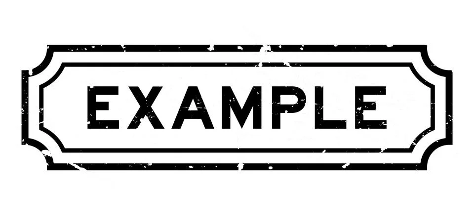 Grunge black example word square rubber stamp on white background Illustrazione stock