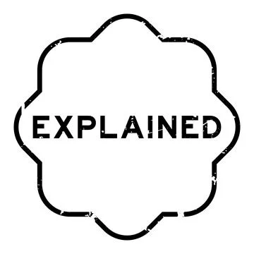 Grunge black explained word rubber seal stamp on white background Ilustración de archivo