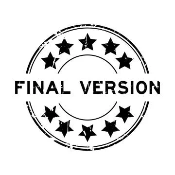 Grunge black final version word with star icon round rubber seal stamp on w.. Stock-Illustration