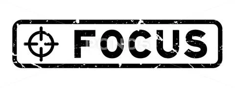 Grunge black focus word with scope icon square rubber seal stamp on white bac Stock Illustration