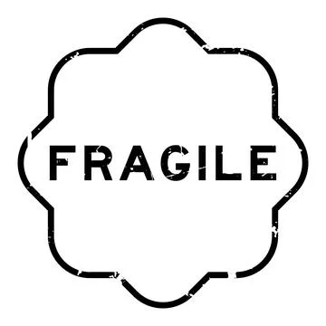 Grunge black fragile word rubber seal stamp on white background Illustration