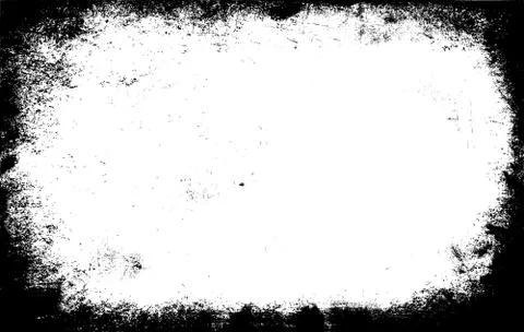 Grunge black frame pattern on white background. Old wall distressed texture. Stock Illustration