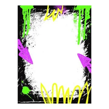 Grunge black frame template with arrow and aerosol paint. Graffiti spray art イラスト素材