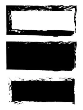 Grunge black frame vector background set Stock Illustration