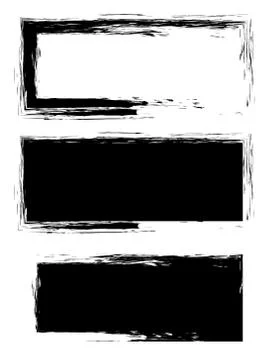 Grunge black frame vector background set Ilustración de archivo