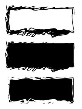 Grunge black frame vector background set Stock Illustration