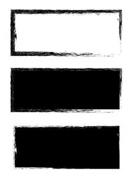 Grunge black frame vector background set 스톡 일러스트