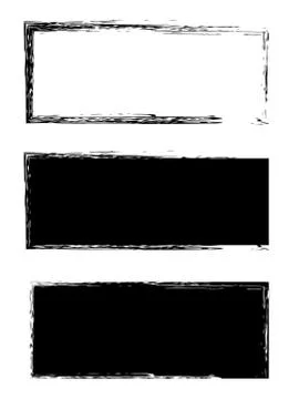 Grunge black frame vector background set Stock Illustration