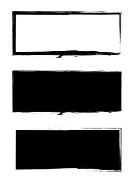 Grunge black frame vector background set Stock Illustration