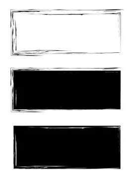 Grunge black frame vector background set Stock Illustration