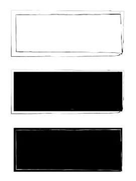 Grunge black frame vector background set Stock Illustration