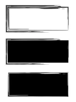 Grunge black frame vector background set Stock Illustration