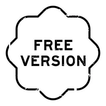 Grunge black free version word rubber seal stamp on white background 스톡 일러스트
