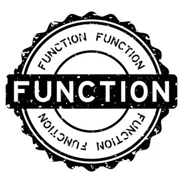 Grunge black function word round rubber seal stamp on white background Illustrazione stock