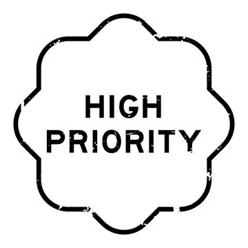 Grunge black high priority word rubber seal stamp on white background 库存插图