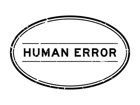Grunge black human error word oval rubber seal stamp on white background Stock Illustration