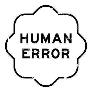 Grunge black human error word rubber seal stamp on white background Stock Illustration