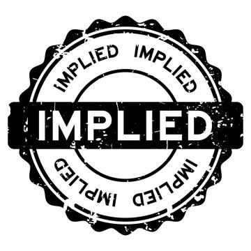 Grunge black implied word round rubber seal stamp on white background Illustrazione stock